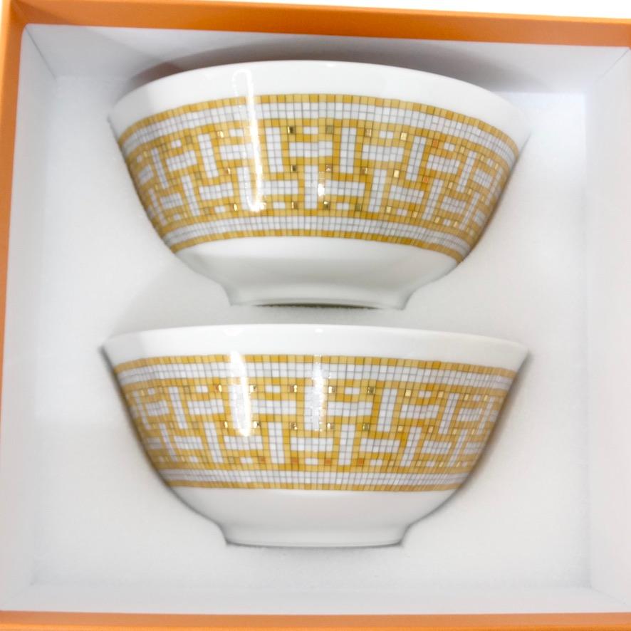 Women's or Men's Hermes Mosaique 24 Gold Rice Bowl Set For Sale