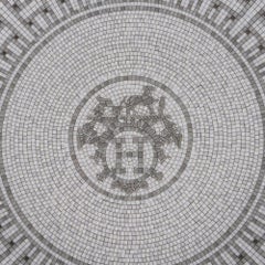 Hermes Mosaique Au 24 Dessert Plate Platinum Set of 2 New w/Box
