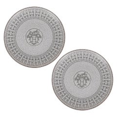 Hermes Mosaique Au 24 Plato de postre Platino Lote de 2 Nuevo c/Caja