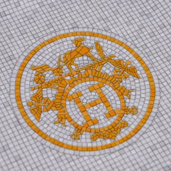 Hermes Mosaique Au 24 Gold Square Plate No 3 Porcelain New w/Box