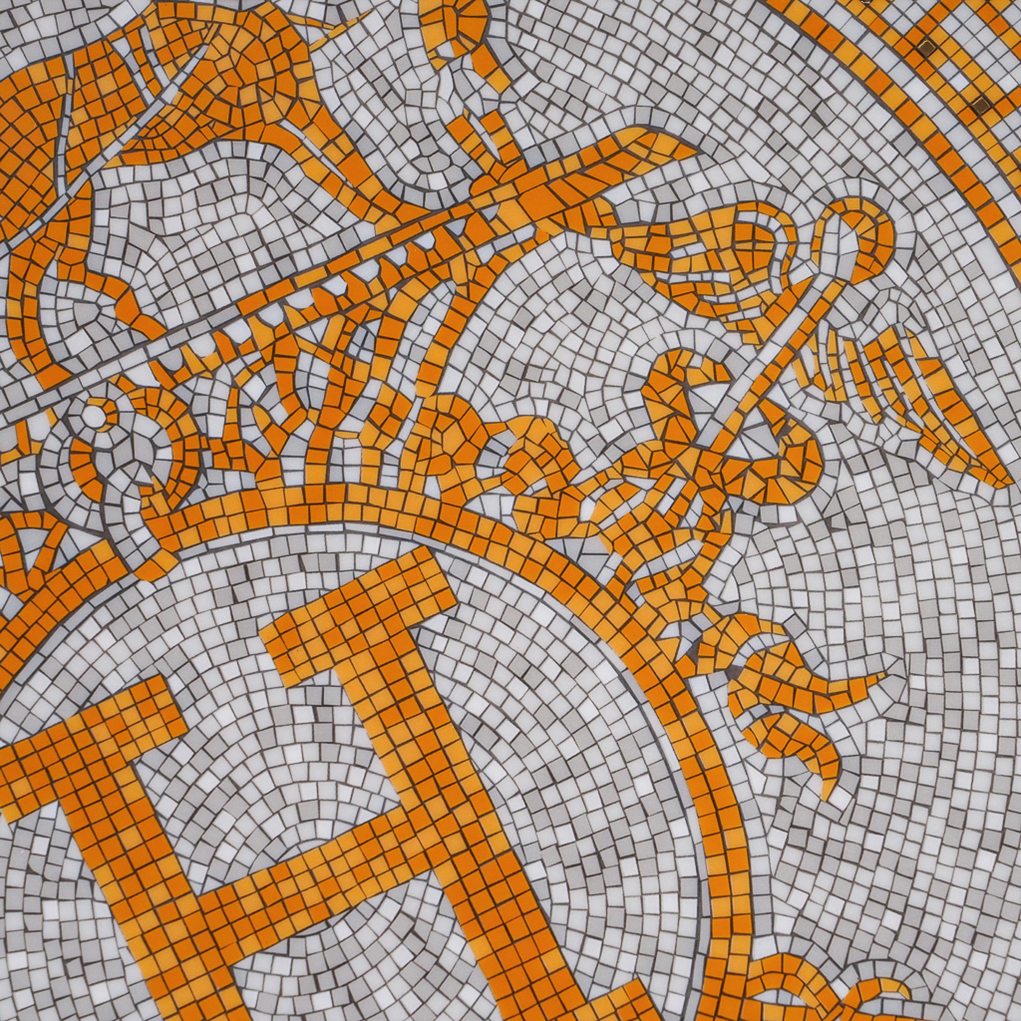 Hermes Mosaique Au 24 Gold Tart Platter Porcellana in vendita 1