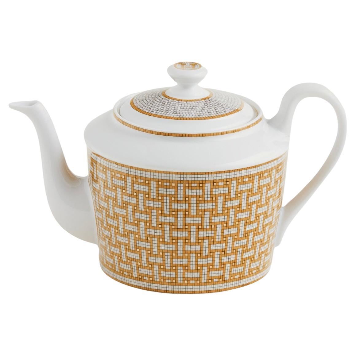 Hermes Mosaique Au 24 Gold Teapot 