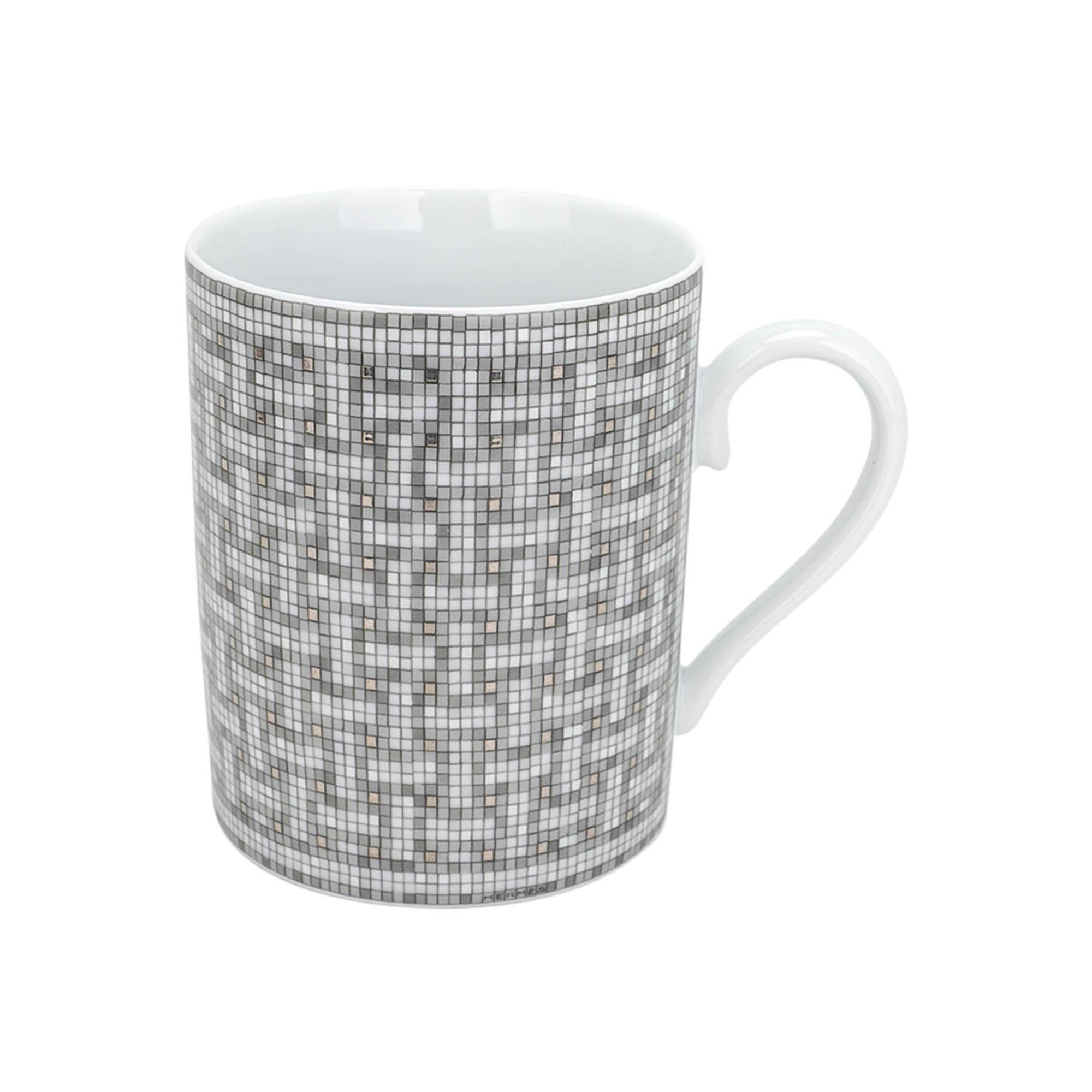 Set di 4 tazze Hermes Mosaique au 24 Platinum in vendita 2
