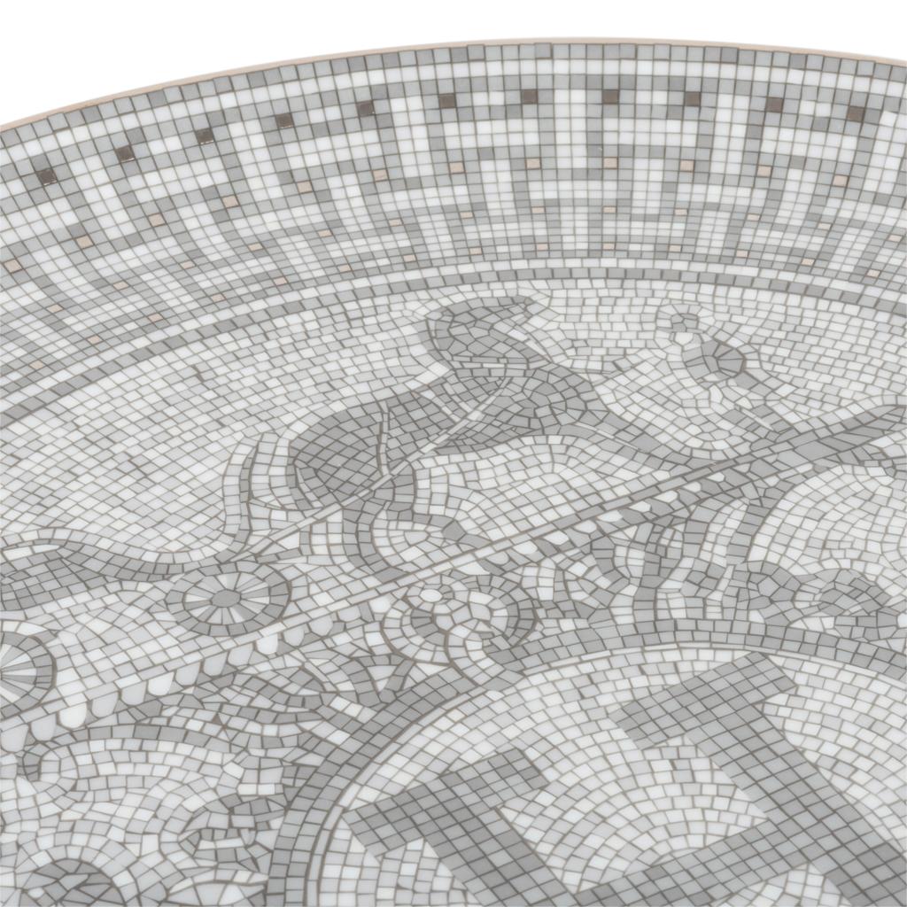 Women's or Men's Hermes Mosaique Au 24 Platinum Tart Platter Porcelain