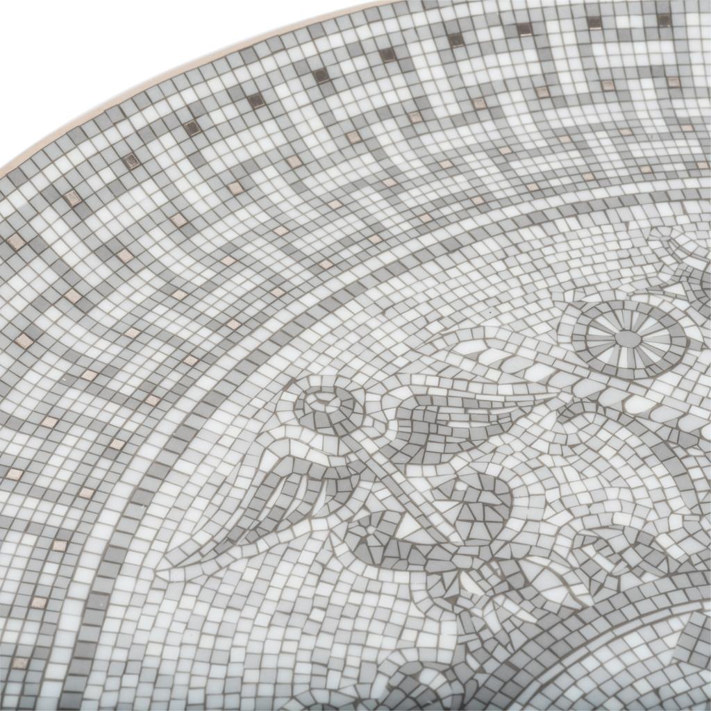 Hermes Mosaique Au 24 Platinum Tart Platter Porcelain 1