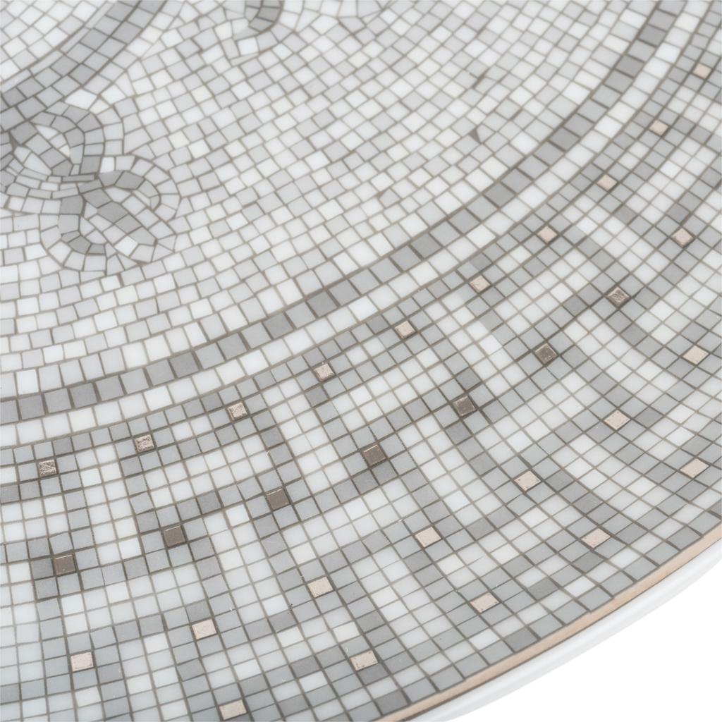 Hermes Mosaique Au 24 Platinum Tart Platter Porcelain 2