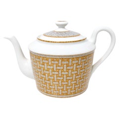 Hermes Mosaique au 24 Van Quatre Gold Porcelain Teapot