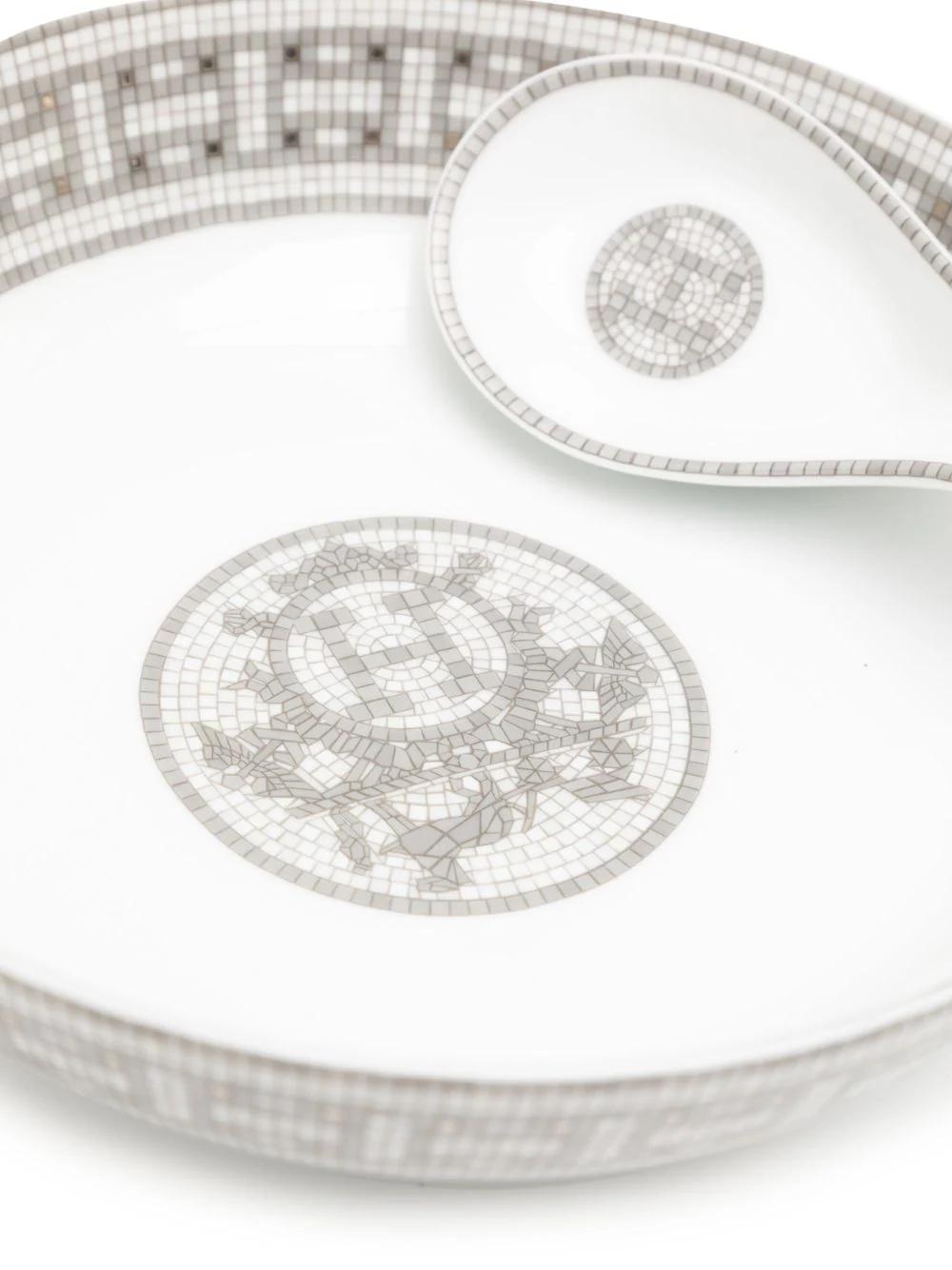 Hermés Mosaisque Bowl and Spoon Set  In Excellent Condition In London, GB