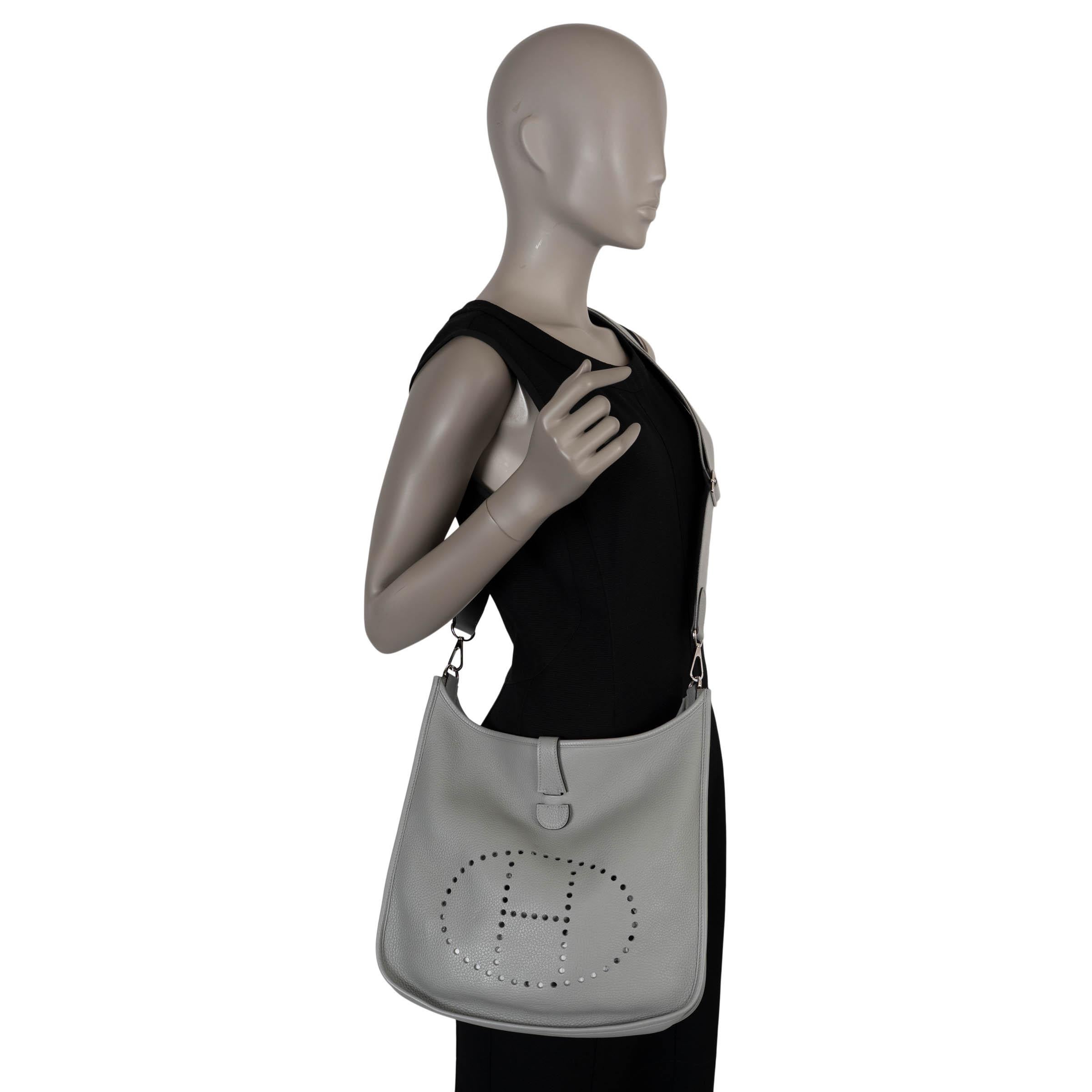HERMES Mouette gris Clemence cuir EVELYNE 33 Sac à bandoulière Phw en vente 5