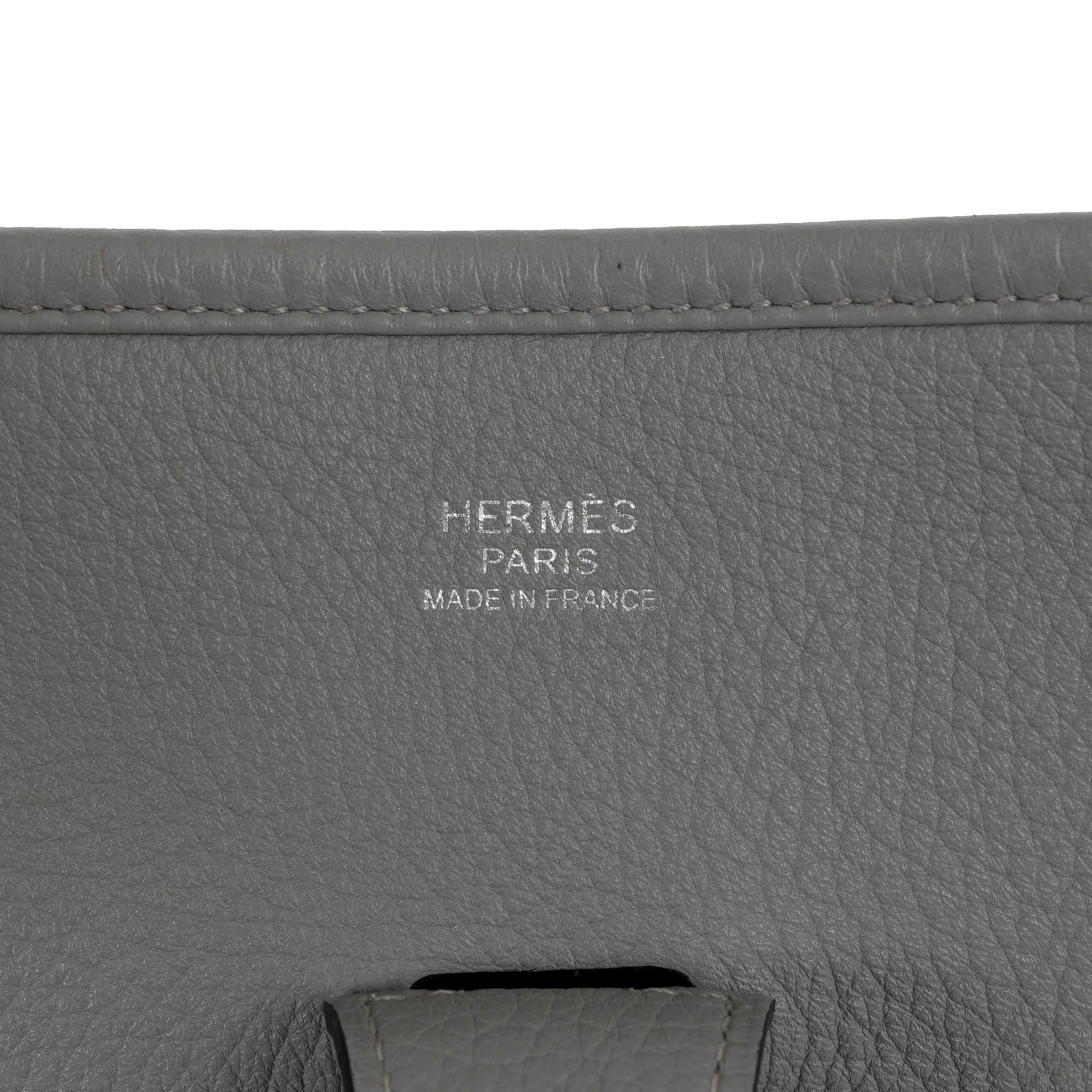 HERMES Mouette gris Clemence cuir EVELYNE 33 Sac à bandoulière Phw en vente 1