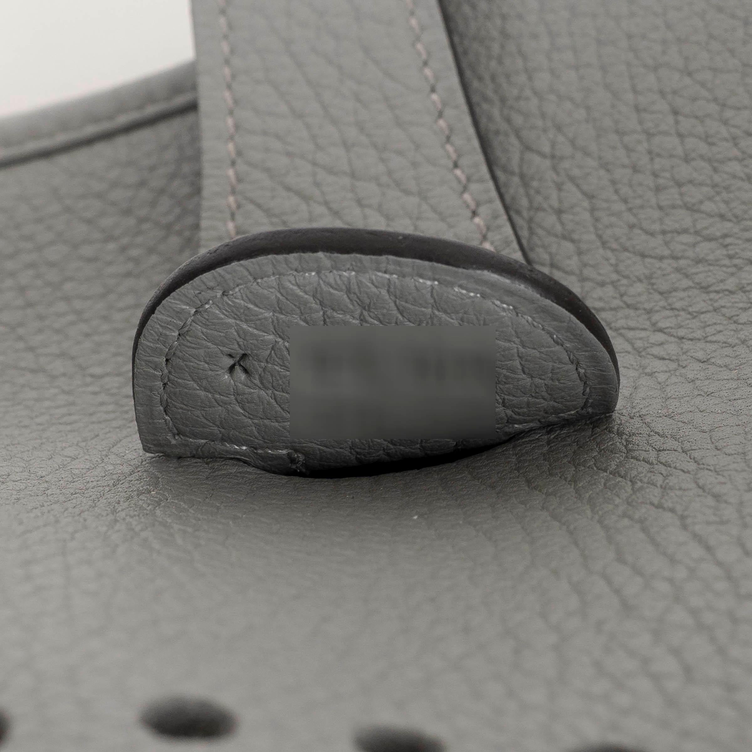 HERMES Mouette gris Clemence cuir EVELYNE 33 Sac à bandoulière Phw en vente 3
