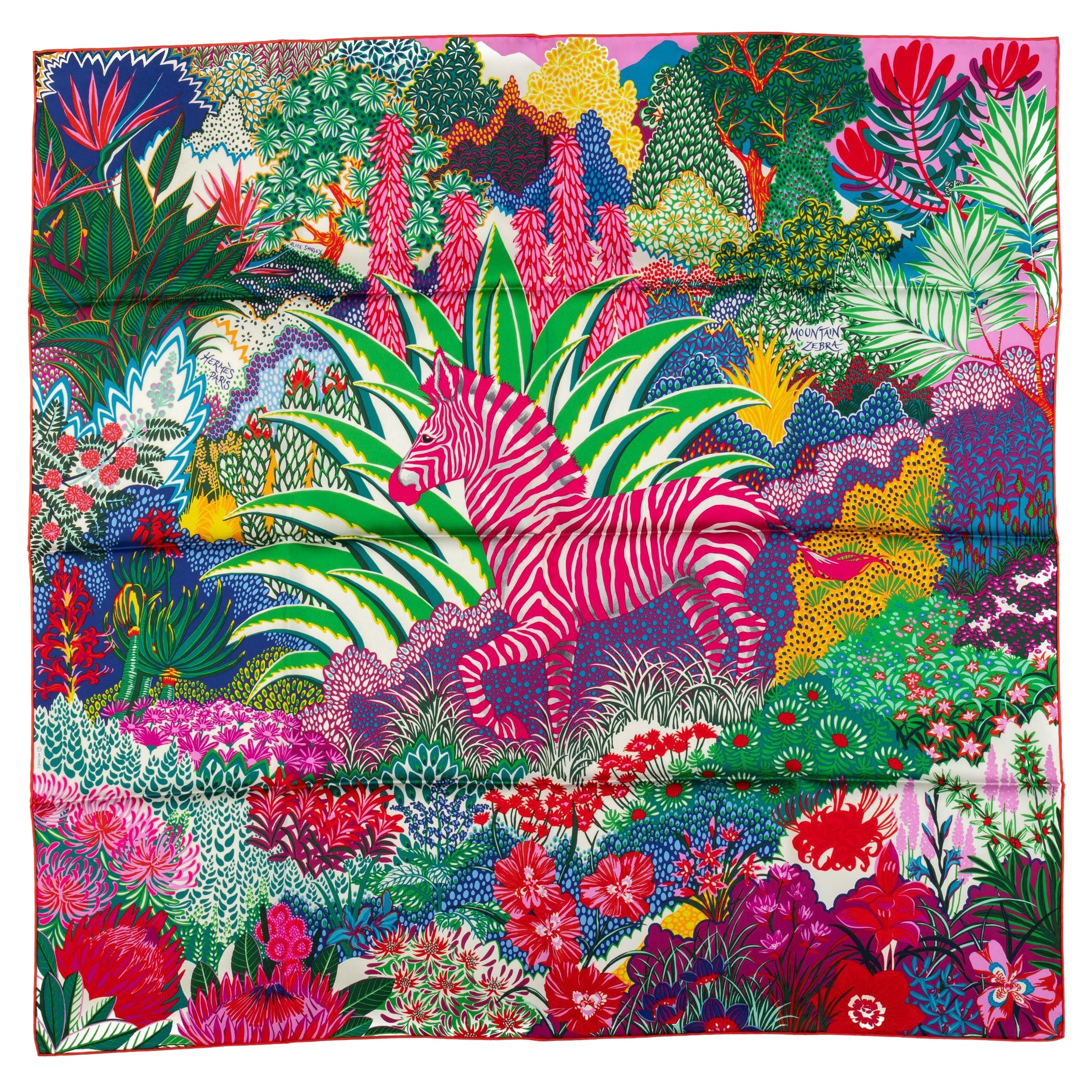 Sciarpa Hermès Mountain Zebra Multicolore Nuova in Scatola