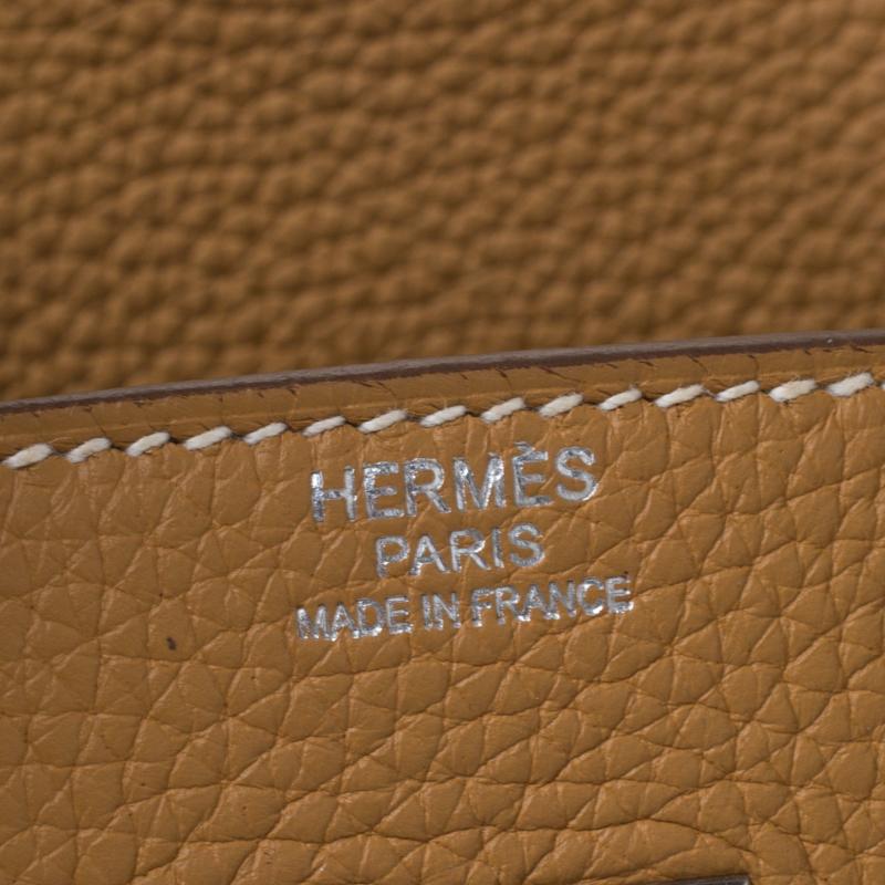 Hermes Moutarde Clemence Leather Palladium Hardware Birkin 25 Bag 1