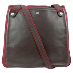 Hermès Mrs. Hippie Bicolor Burgundy Shoulder Bag 14h222s