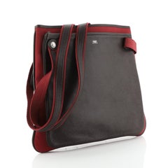 Hermes Mrs. Hippie Shoulder Bag Leather and Toile