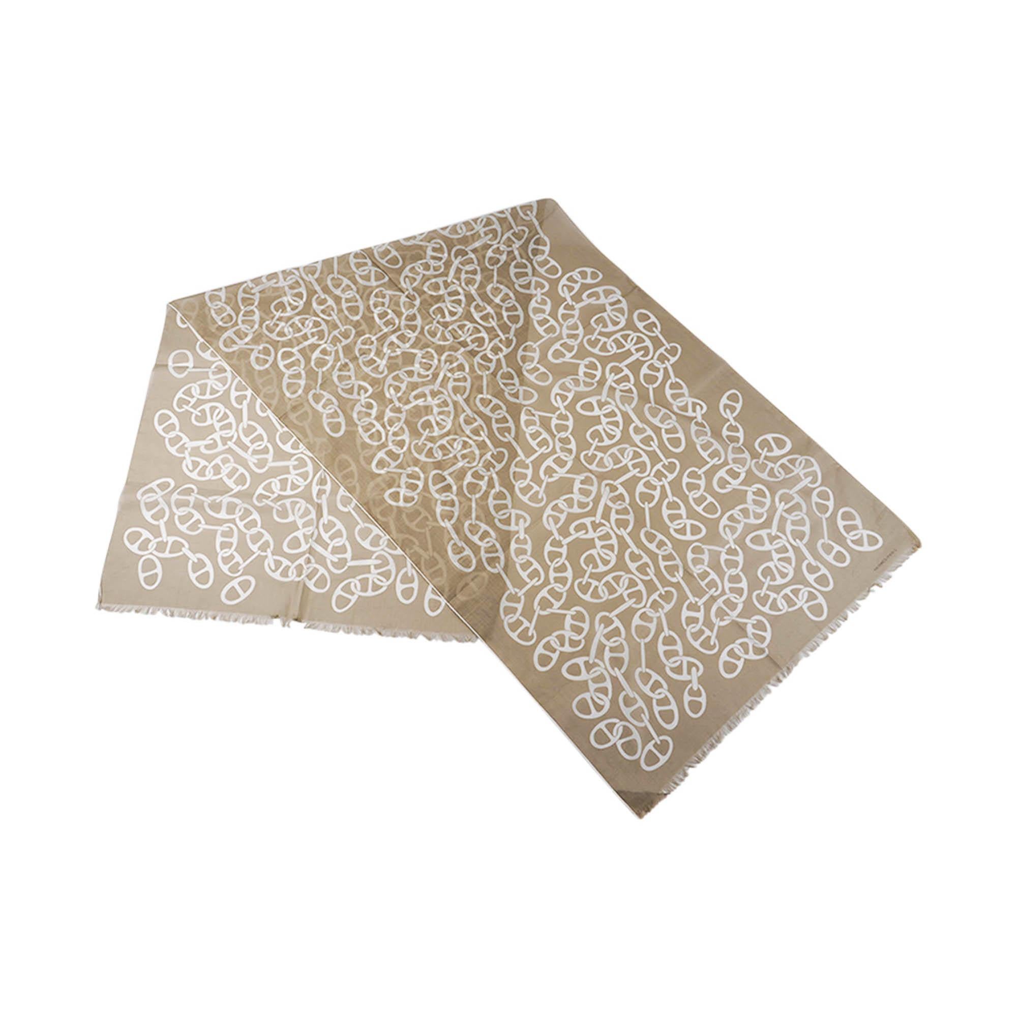 Hermes Muffler Naoussa Megalo Scarf Desert Cotton In New Condition For Sale In Miami, FL