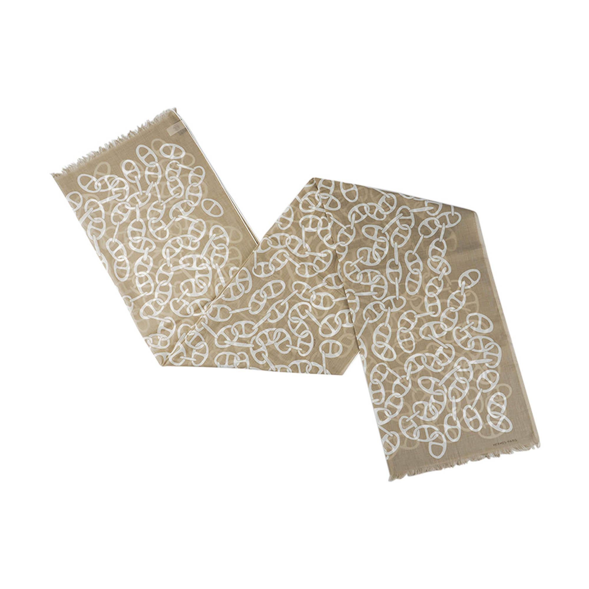 Men's Hermes Muffler Naoussa Megalo Scarf Desert Cotton For Sale