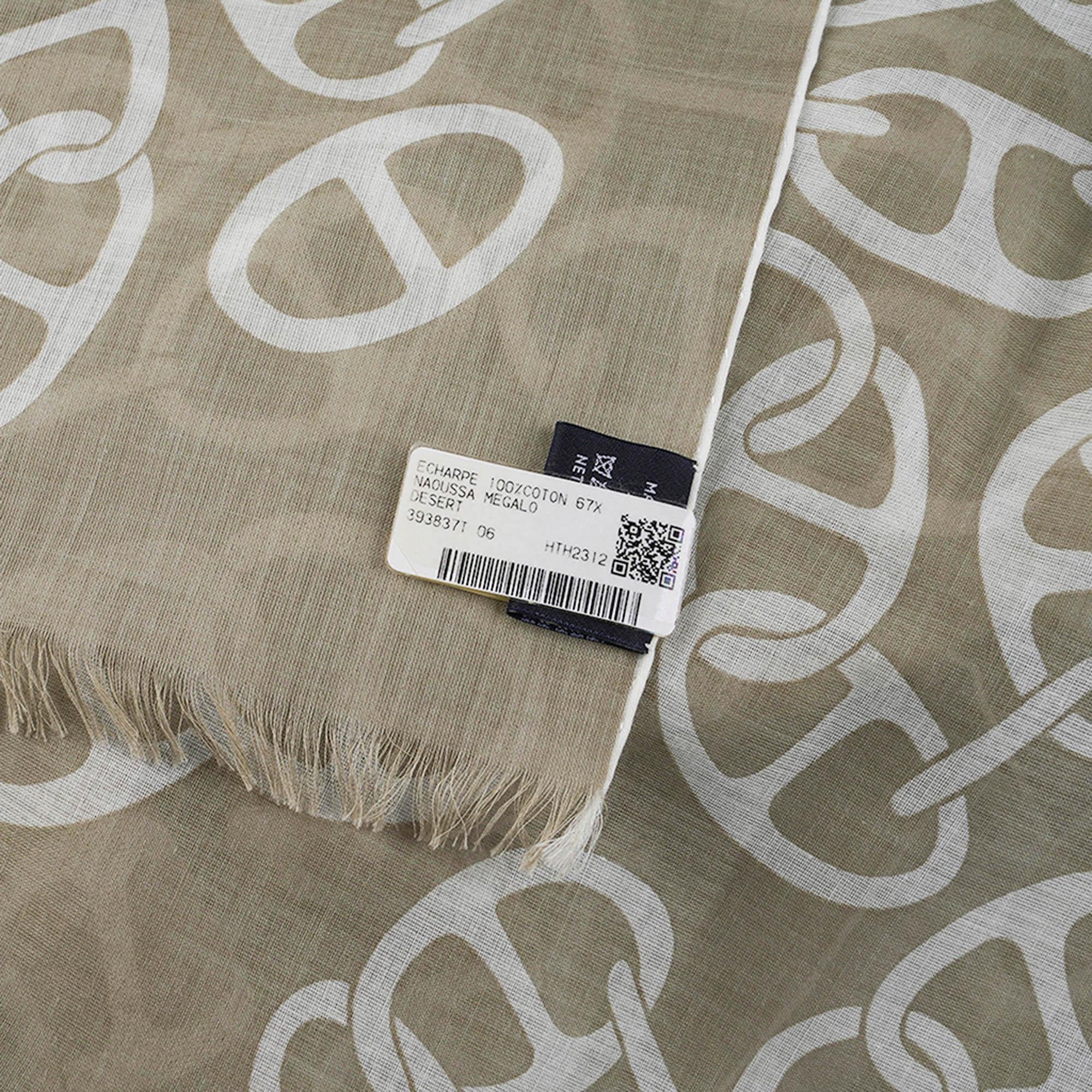 Hermes Muffler Naoussa Megalo Scarf Desert Cotton For Sale 1