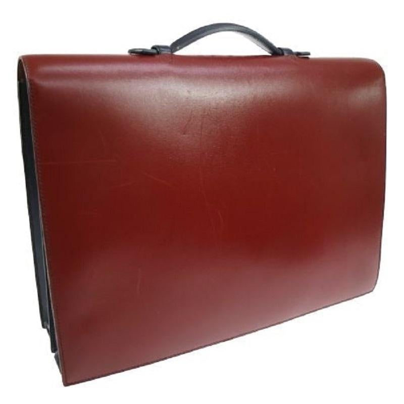 Black HERMES Multi Color Depeches Box Calfskin Men's Carryall Top Handle Briefcase Bag