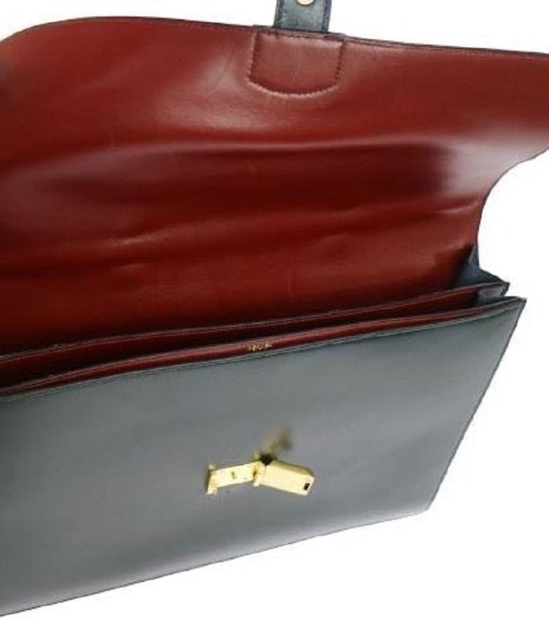 HERMES Multi Color Depeches Box Calfskin Men's Carryall Top Handle Briefcase Bag 1