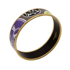 Hermès Multi-Color Enamel "Confettis d'ex Libris" Wide 65mm Bangle Bracelet