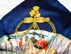 Hermes Multi Color Fans Decorated W/ Swans & Peacock Brise de Charme Silk Scarf