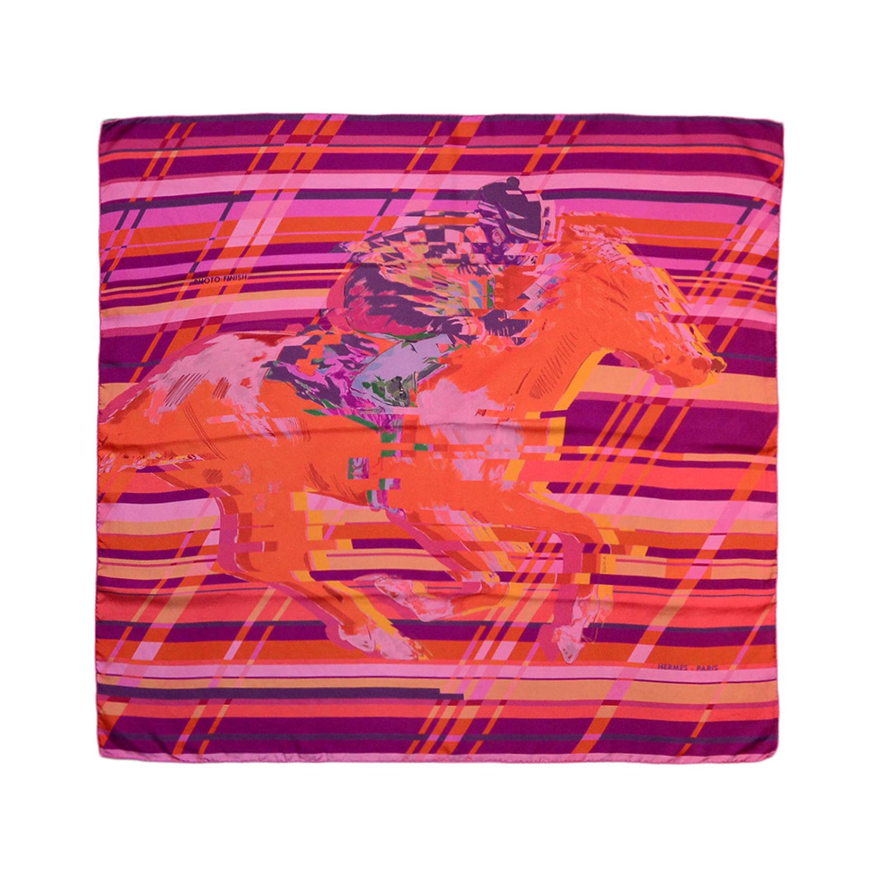 Hermes Multi-color Pink Dip Dye Photo Finish 90cm/ 36" Silk Scarf 