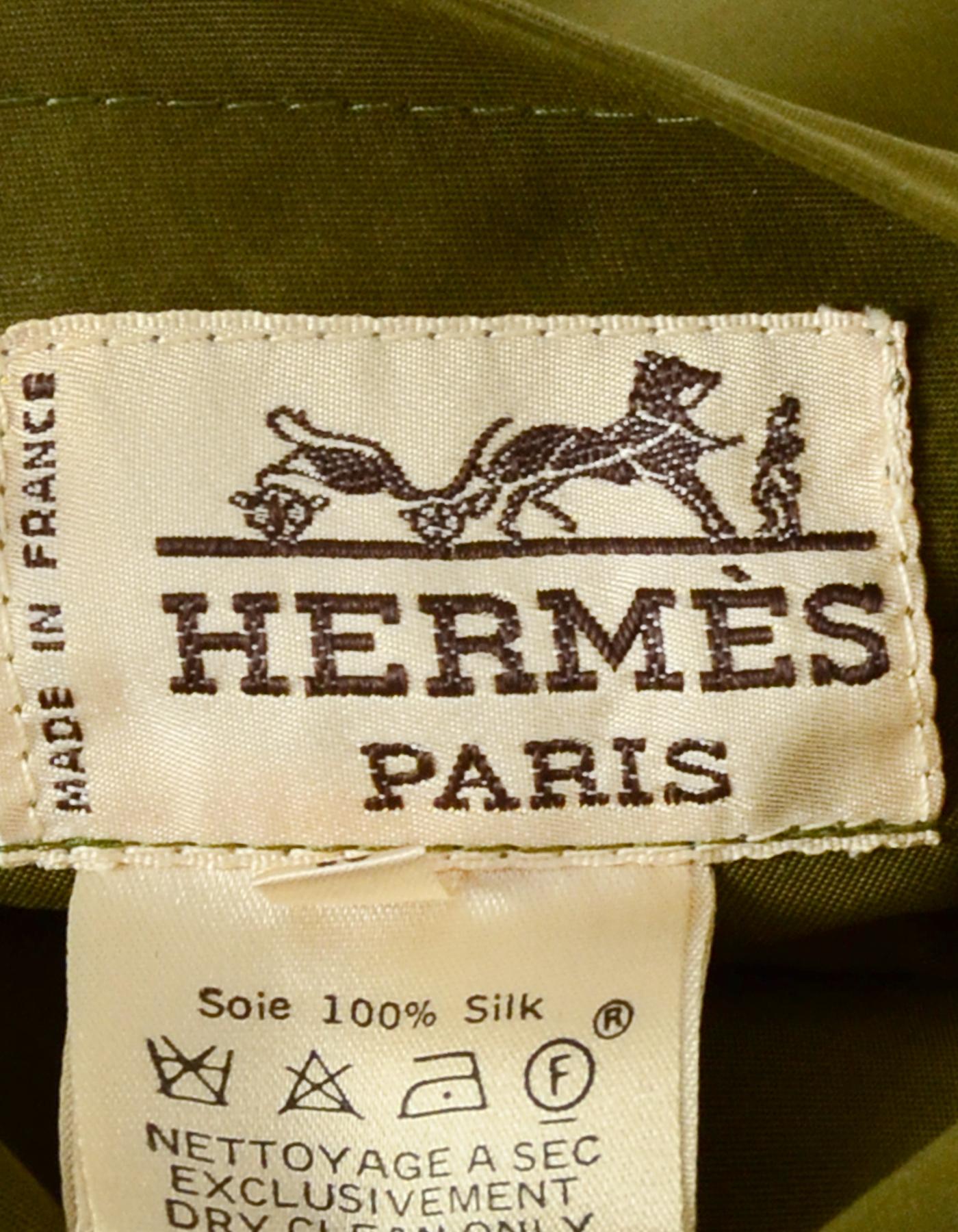 Hermes Multi-Color Silk Printed Green Reversible Bomber Jacket sz FR46/US14 In Excellent Condition In New York, NY