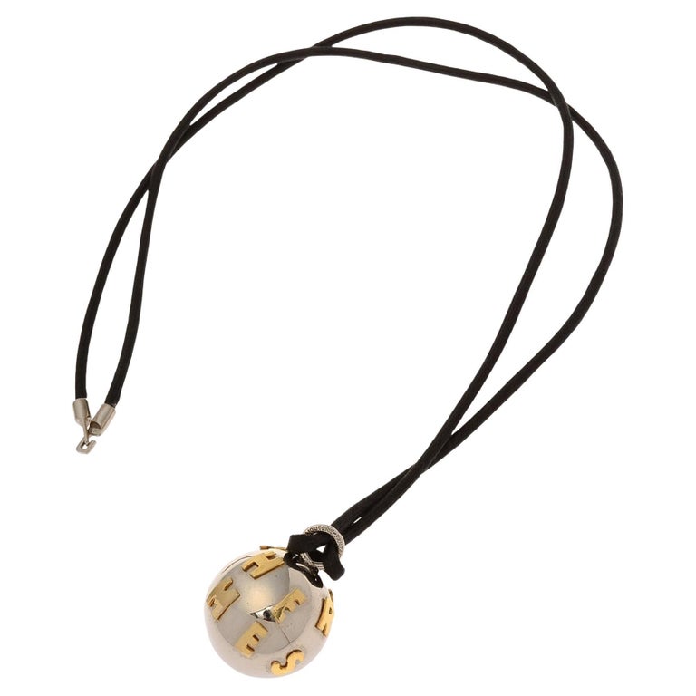 Hermes Multi Sphere Pendant Necklace with GoldTone Hardware For Sale