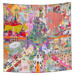 Hermes Multico Animapolis by Jan Bajtlik Silk Scarf