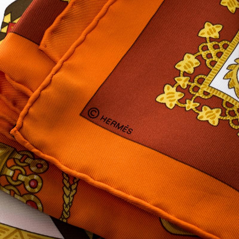 Hermes Multicolor Brins D'or Printed Silk Square Scarf In Excellent Condition In Dubai, Al Qouz 2