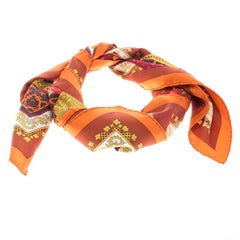 Hermes Multicolor Brins D'or Printed Silk Square Scarf