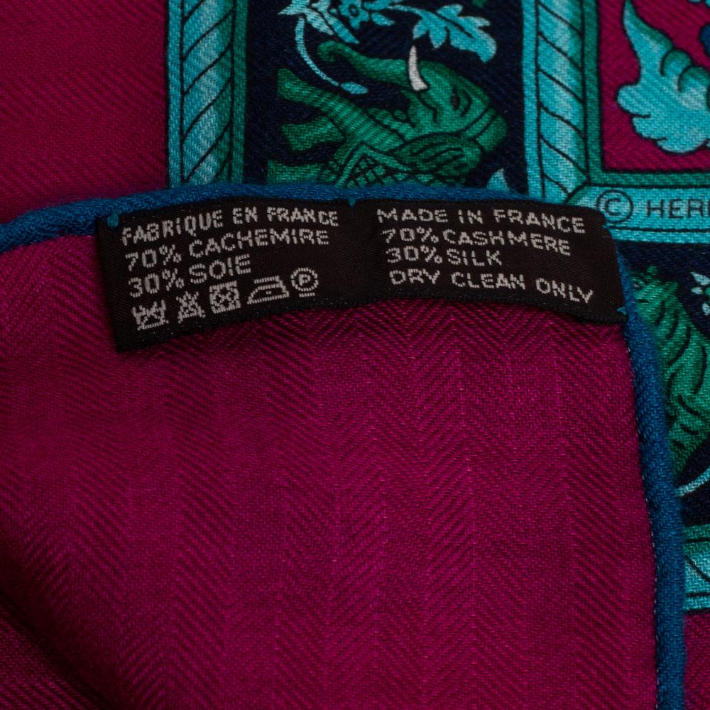 Women's Hermès Multicolor Chasse en Inde Cashmere Shawl
