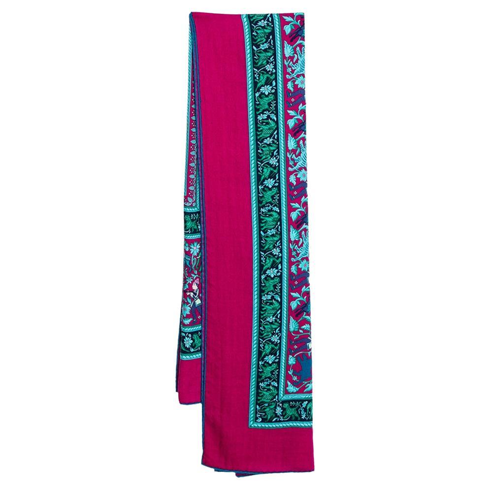 Hermès Multicolor Chasse en Inde Cashmere Shawl