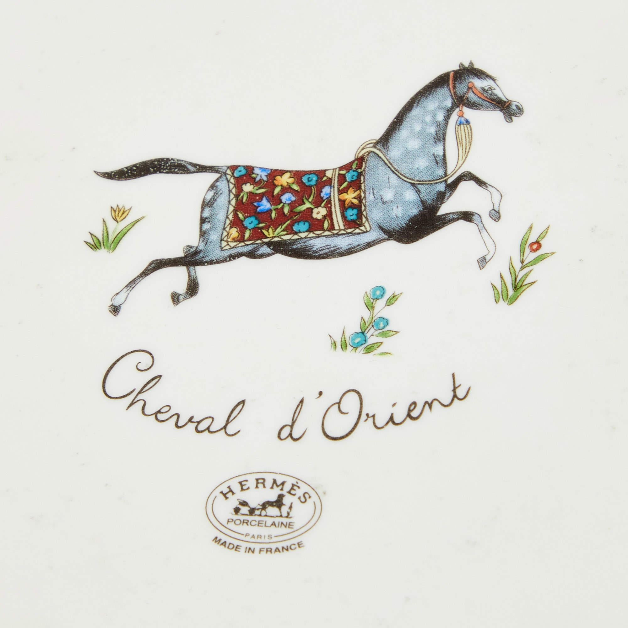 Women's Hermès Multicolor Cheval d’Orient Printed Porcelain Tart Platter