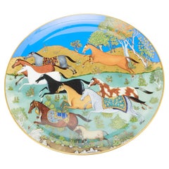 Hermès Multicolor Cheval d’Orient Printed Porcelain Tart Platter