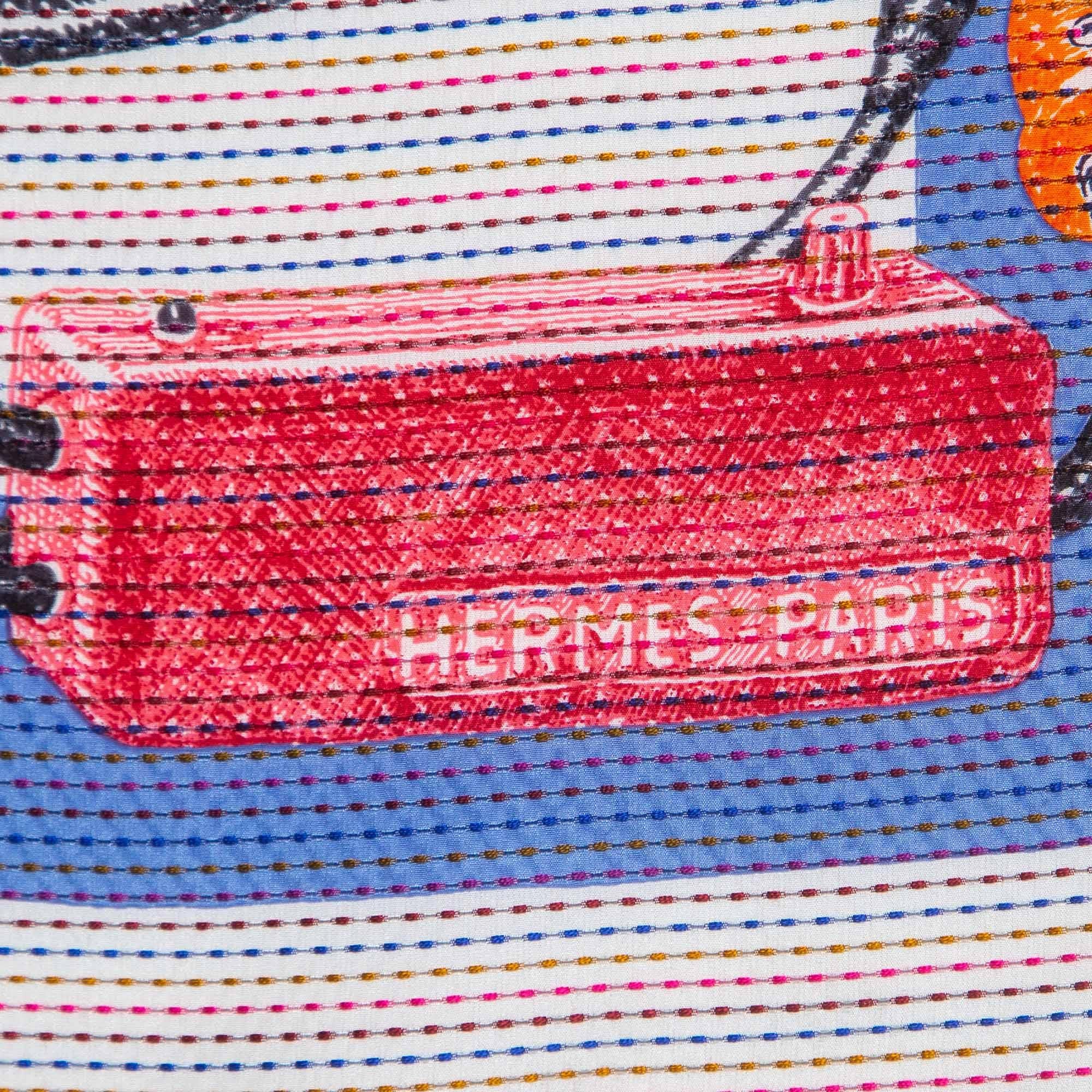 Hermes Multicolor Chevaloscope Neon Pointille Scarf In Excellent Condition For Sale In Dubai, Al Qouz 2