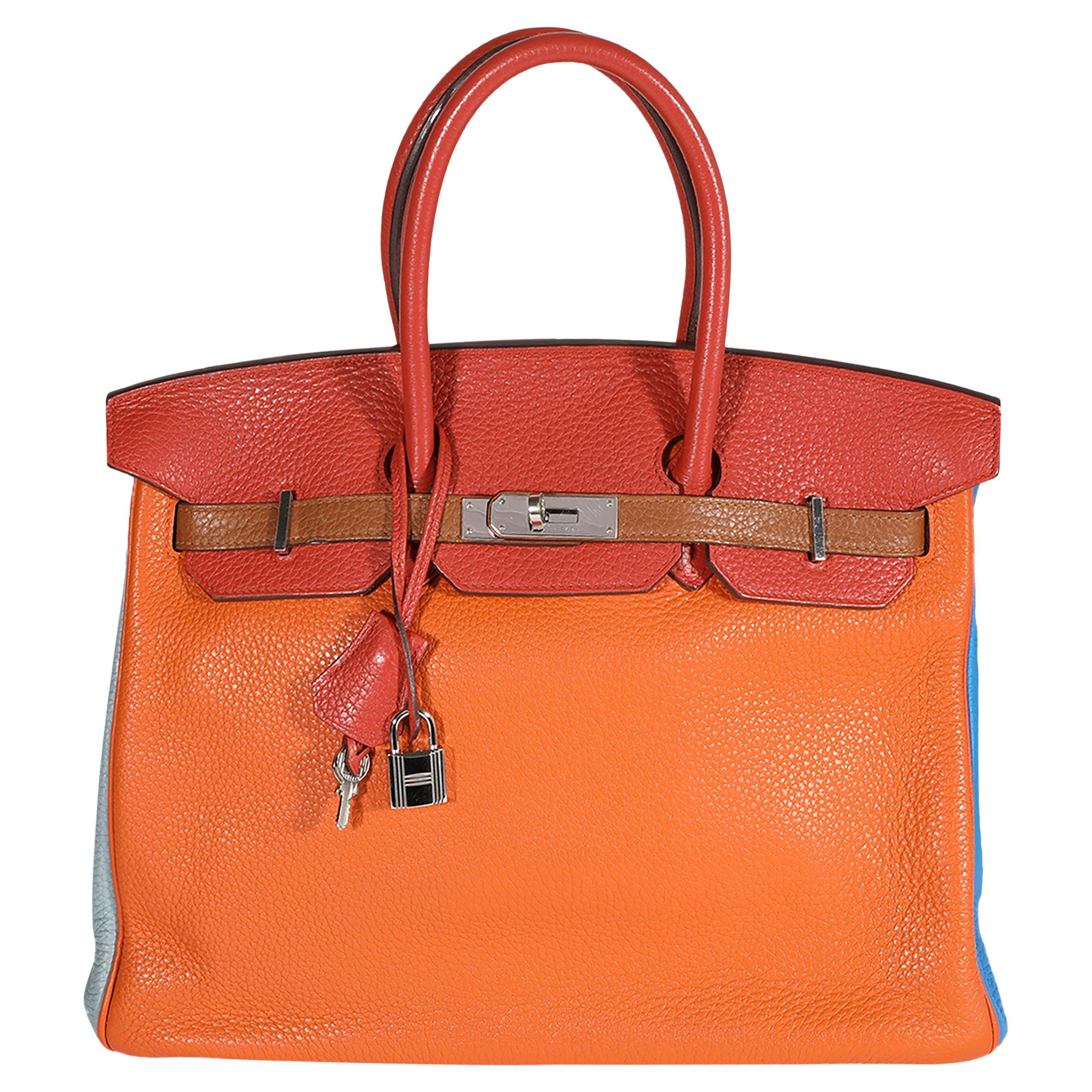 Hermès Orange Ostrich Skin 35 cm Birkin Bag with Gold Hardware at ...
