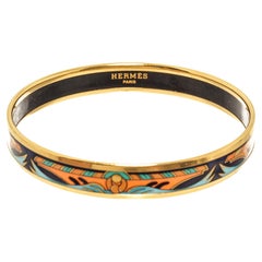 Hermes Multicolor Enamel Bangle Bracelet