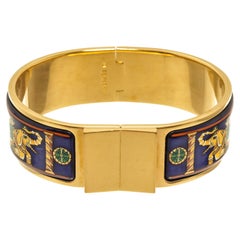 Hermes Multicolor Enamel Elephant Bangle Bracelet