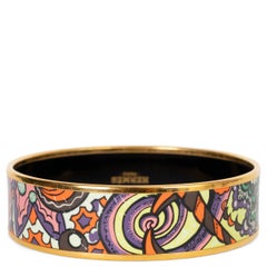 HERMES multicolor enamel L'IVRESSE DE L'INFINI WIDE Bracelet GHW