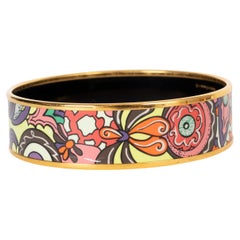 HERMES multicolor enamel L'IVRESSE DE L'INFINI WIDE Bracelet GHW