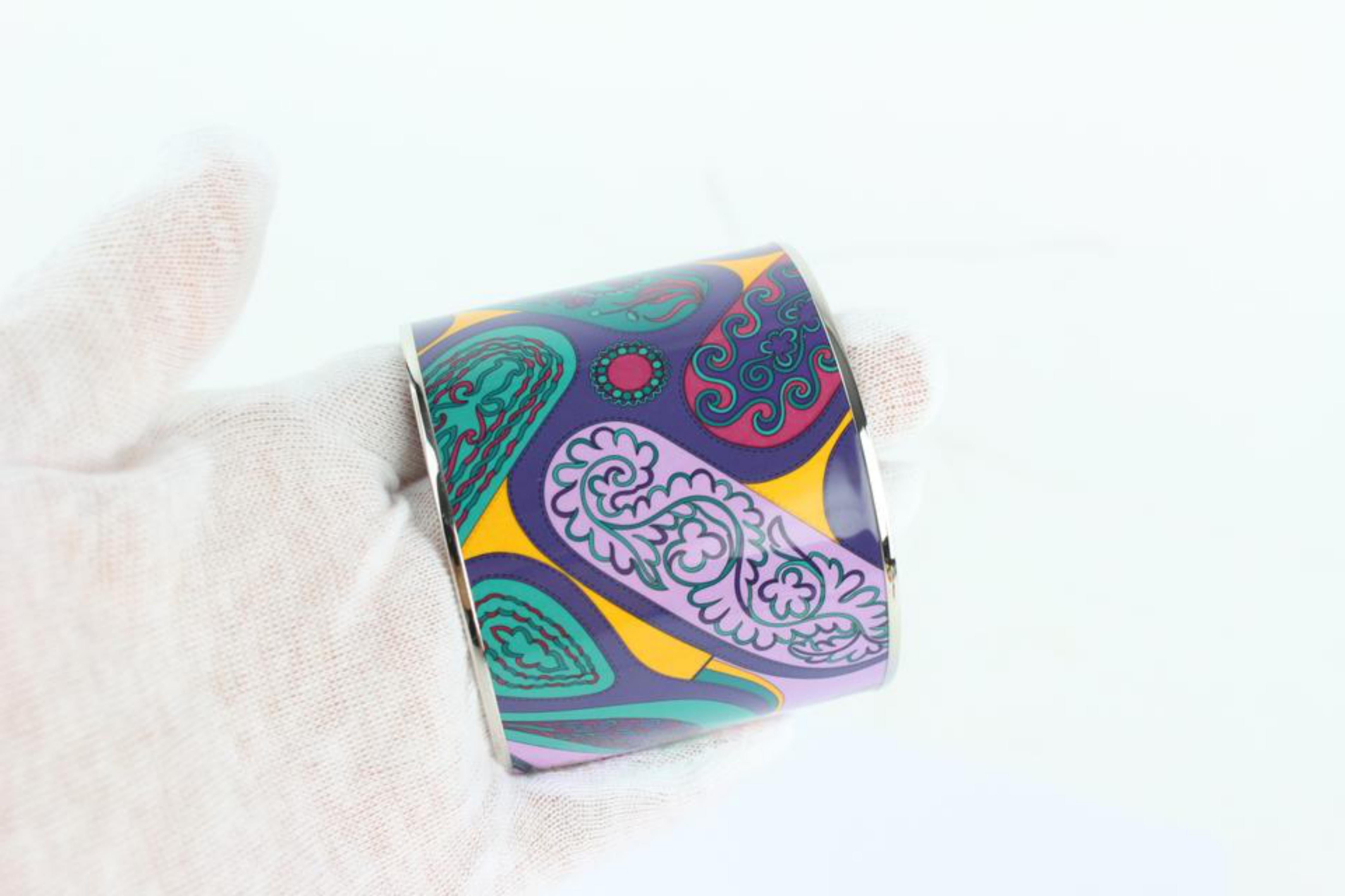 Hermès Multicolor Extra Ultra Mega Wide Enamel Bangle 9001zh64 Bracelet For Sale 6