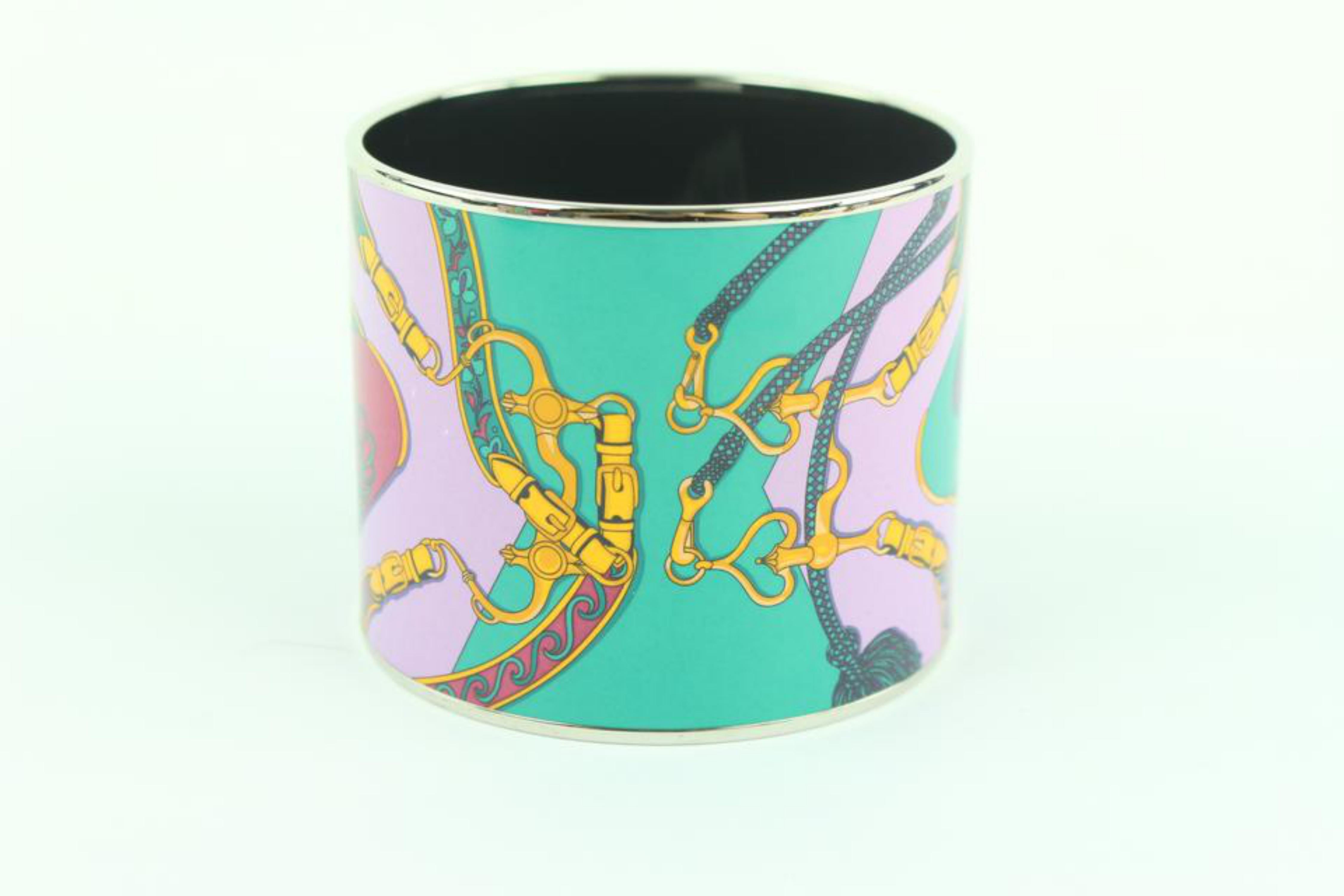 Hermès Multicolor Extra Ultra Mega Wide Enamel Bangle 9001zh64 Bracelet In New Condition For Sale In Forest Hills, NY