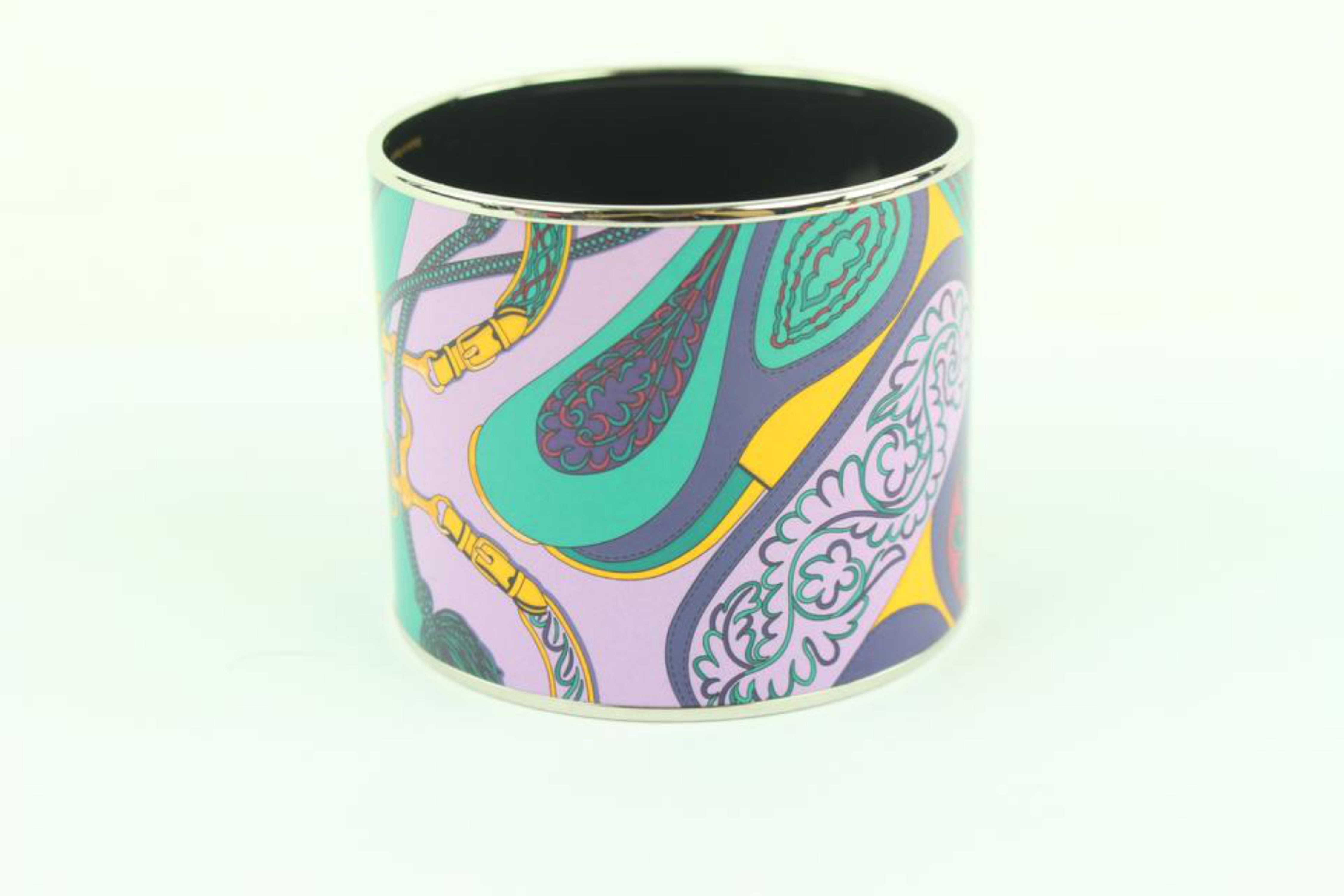 Women's Hermès Multicolor Extra Ultra Mega Wide Enamel Bangle 9001zh64 Bracelet For Sale