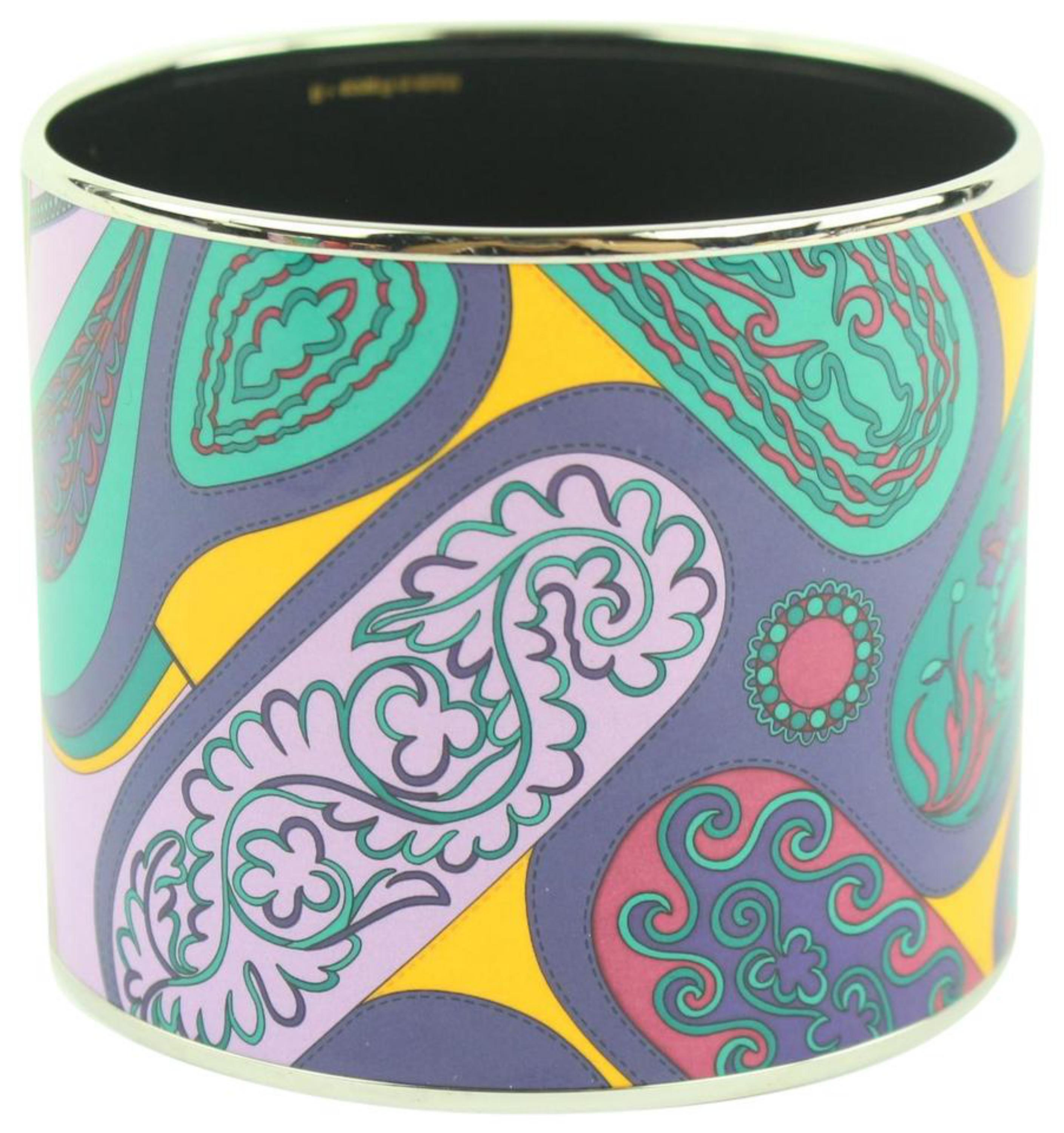 Hermès Multicolor Extra Ultra Mega Wide Enamel Bangle 9001zh64 Bracelet For Sale