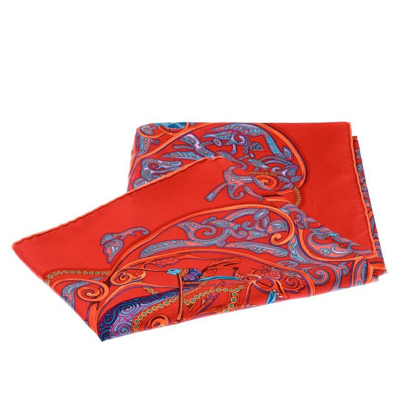 Hermes Multicolor La Charmante Au Animaux Printed Silk 