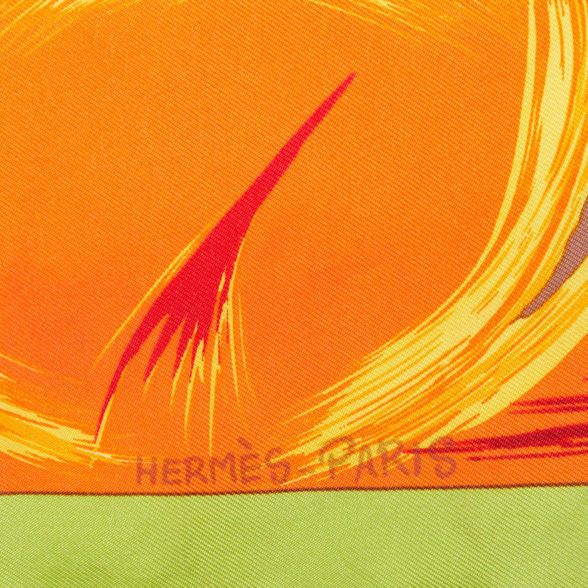 Hermes Multicolor La Tour Eiffel S’envole Printed Silk Square Handkerchief In Good Condition In Dubai, Al Qouz 2