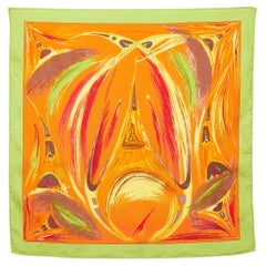 Hermes Multicolor La Tour Eiffel S’envole Printed Silk Square Handkerchief
