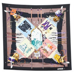 Hermes Multicolor Le Carnaval de Denise Printed Silk Square Scarf